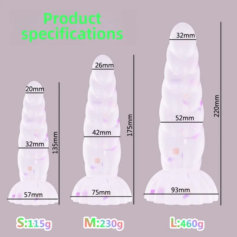 Japanese Style Glow-in-the-Dark Crystal Twisted Irregular Anal Plug Women's Erotic Adult Toy for Anal Sex-Jelly Dildo