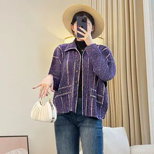 Generation Small Design Sense  blazer Women Loose Large Size Cardigan Jacket 3D Pattern Button-up Collar 2026