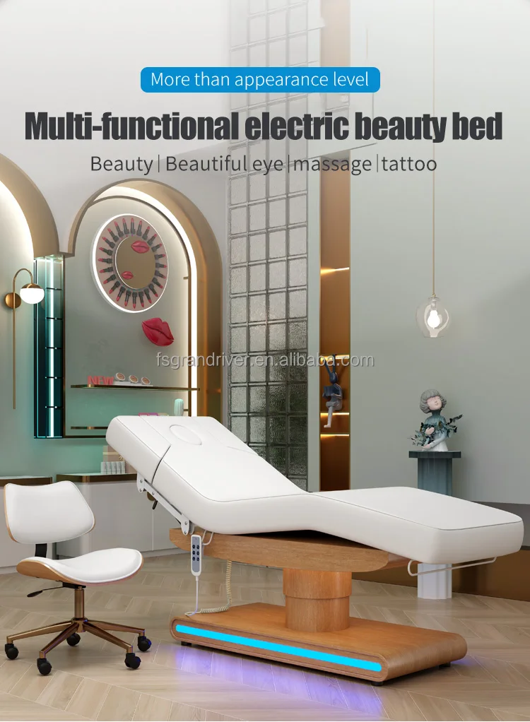 Hot Sale Electric Cosmetic Adjustable Bed Spa Furniture Massage Table Facial Bed For Beauty