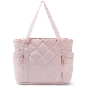 Custom 2026 New Tote Hand Bag Women Soft Quilted Nylon Computer Handbag Lightweight Fluffy Puffer Shoulder Bags