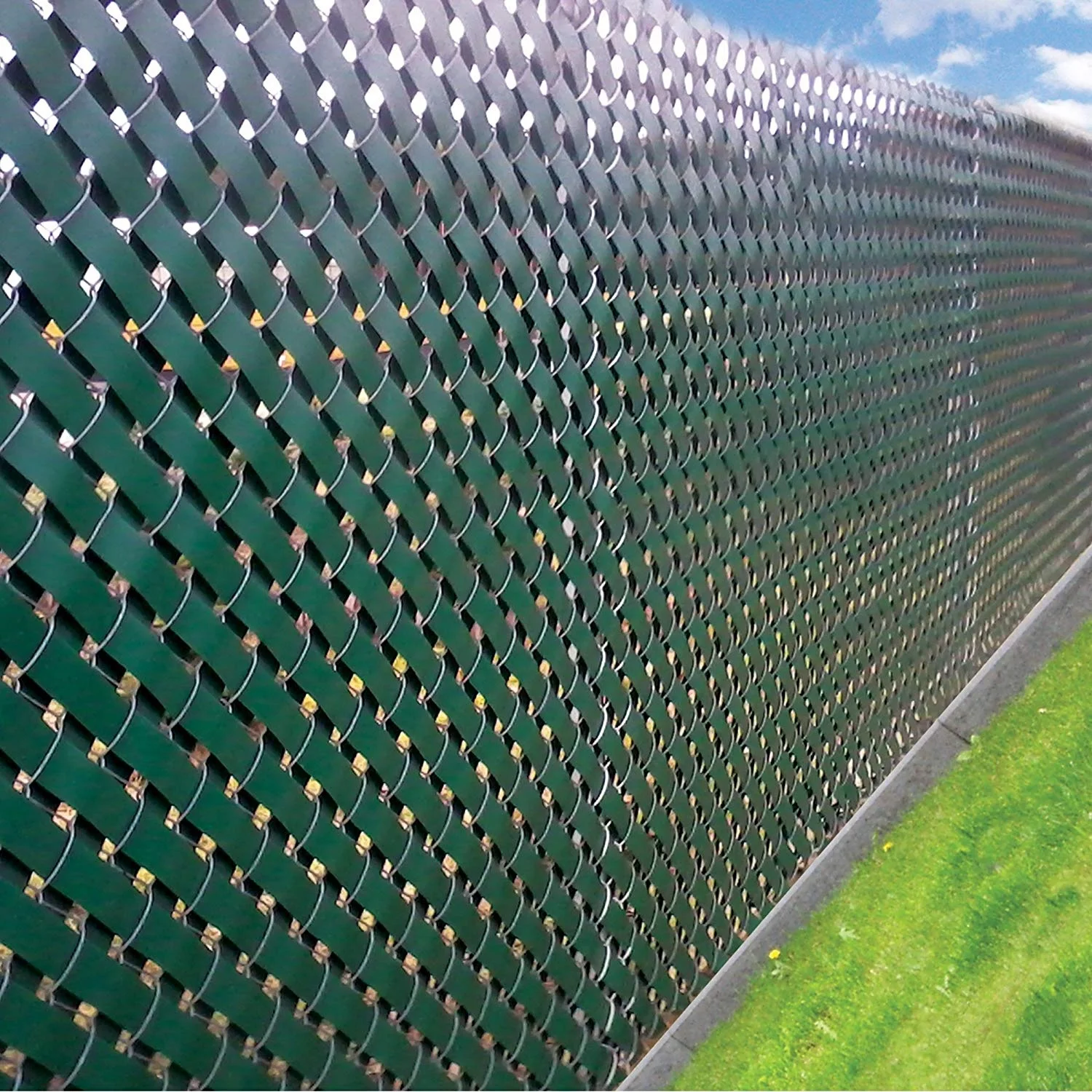 Low Density Polyethylene Chain Link Fence Slats with Brass Fasteners View-Blocking Privacy Tape for Yard & Ranch Use