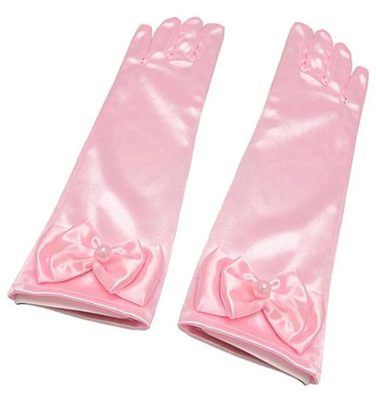 Оптовая продажа, детское танцевальное платье высокого качества, длинные перчатки, детское платье с цветами, цветные перчатки с бантом