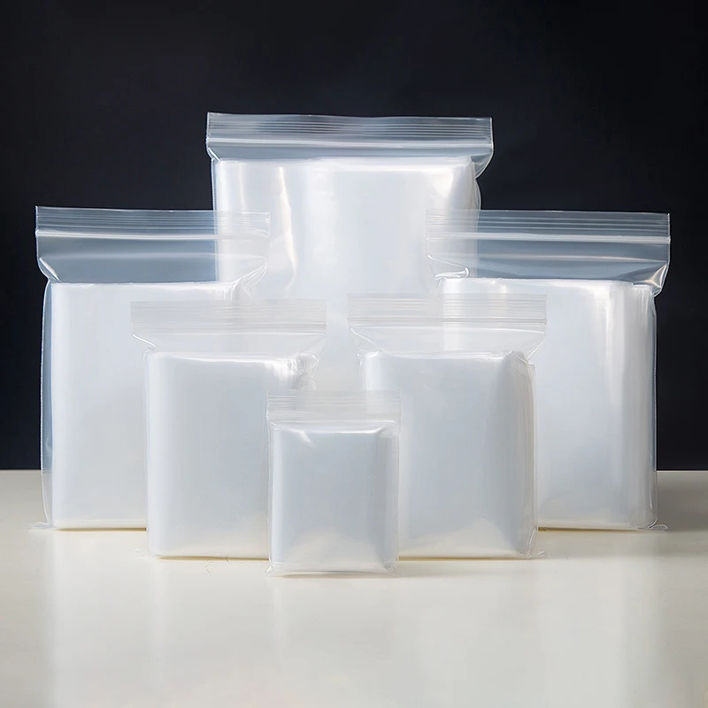 Clear Resealable Reclosable Zipper Top Small Pe Zip Plastic Poly Bags Mini Zip Lock Bag for Prints, Photos, Documents, Clothing
