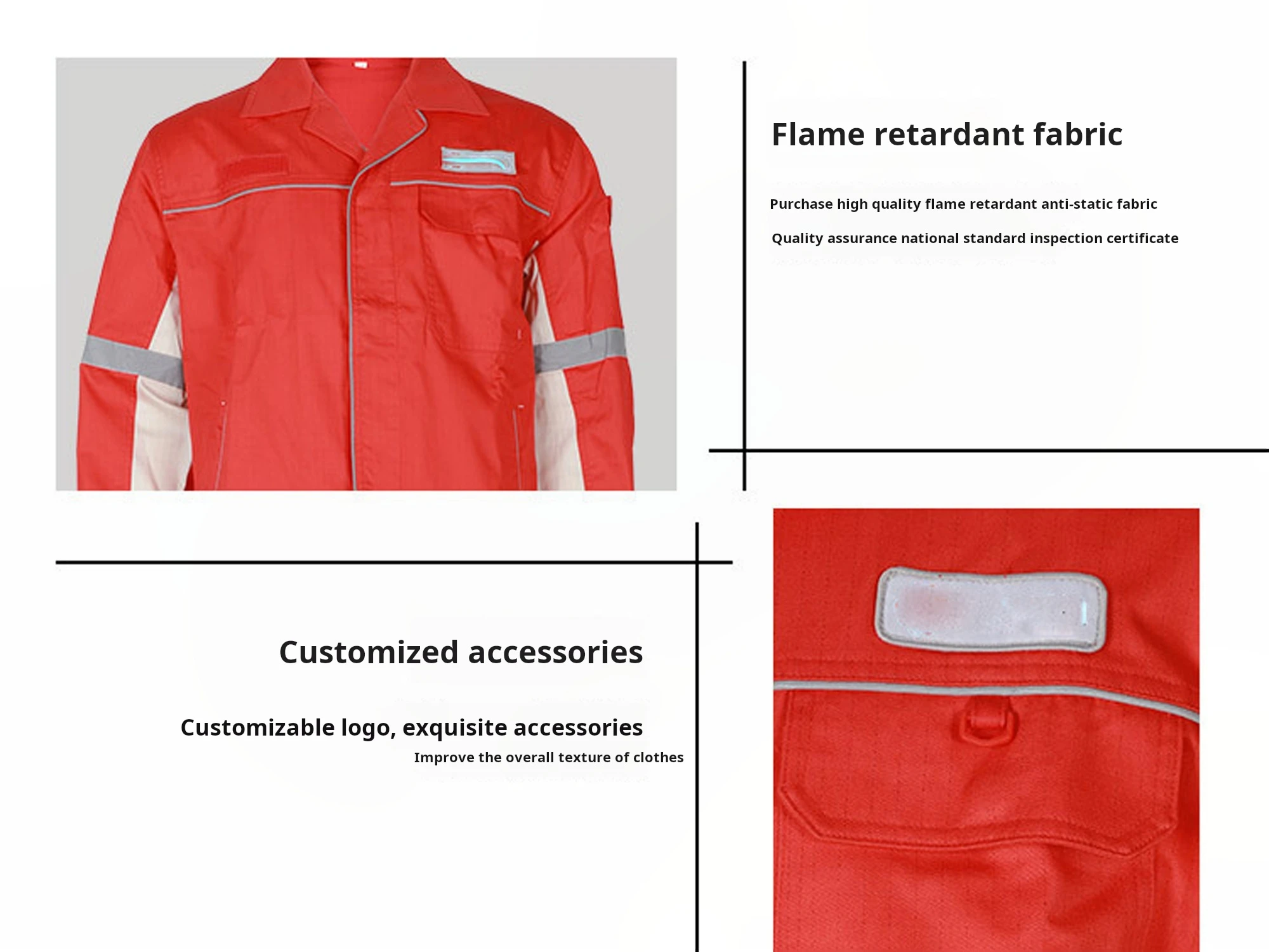 Custom Oil Gas Power Grid Firefighting Workwear Fire Resistant Coverall Reflective Flame Retardant S