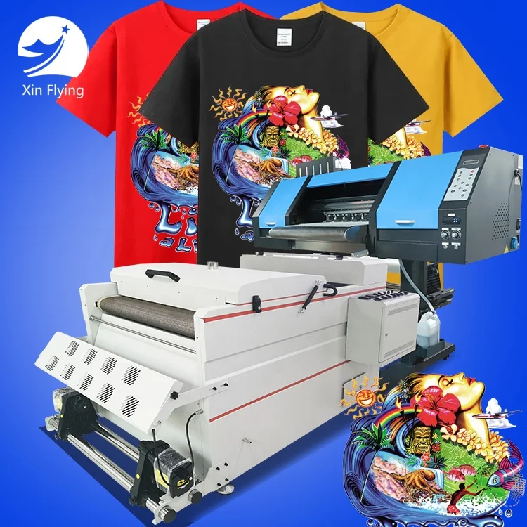 Xinflying Digital Inkjet Printing Machine DTF PET Film Printer Kits T Shirt 24inch DTF Printer with Powder Shaker