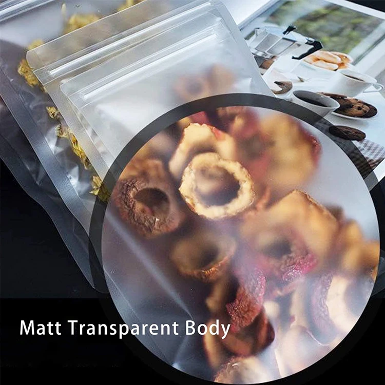 Resealable Transparent Clear Smell Proof Doypack Zip Lock Stand up Food Rice Snack Zipper Packaging Plastic Spice Pouch Bag
