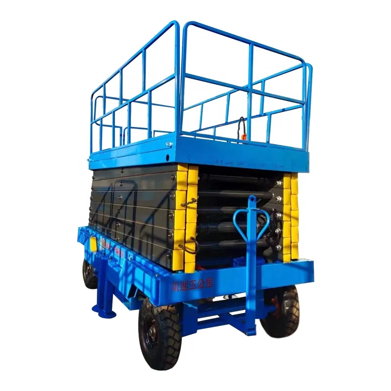 Electric Aerial work Platform support electric lifting and walking electric scissor lift table semi electric on sale