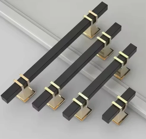 black and gold pulls  luxury drawer dresser furniture handle knobs for cabinets