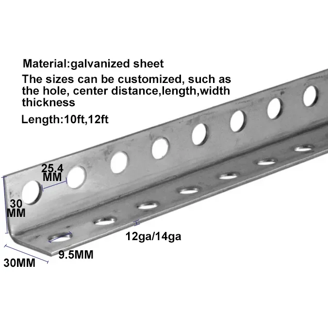 Angle Steel Slotted Garage Door Galvanized Slotted Angle Steel Rack Rails High Quality Corner Support