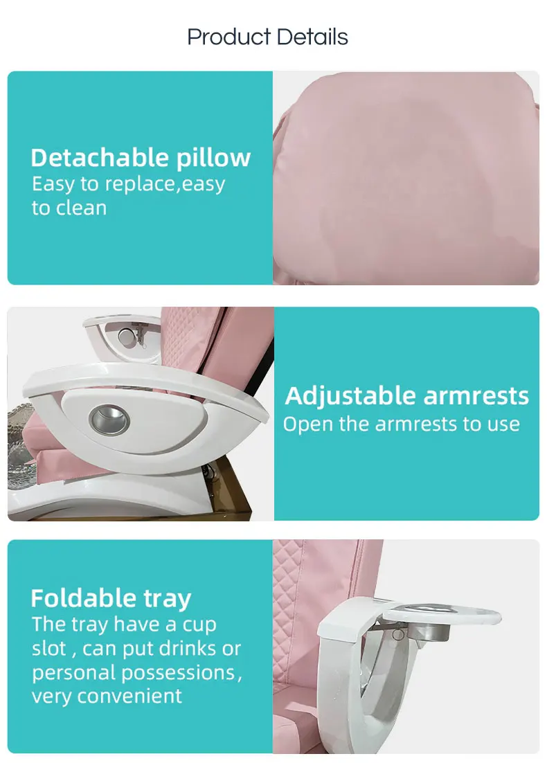 Luxury Nail Salon Equipment Pedicure Manicure Chair Foot Spa Massage