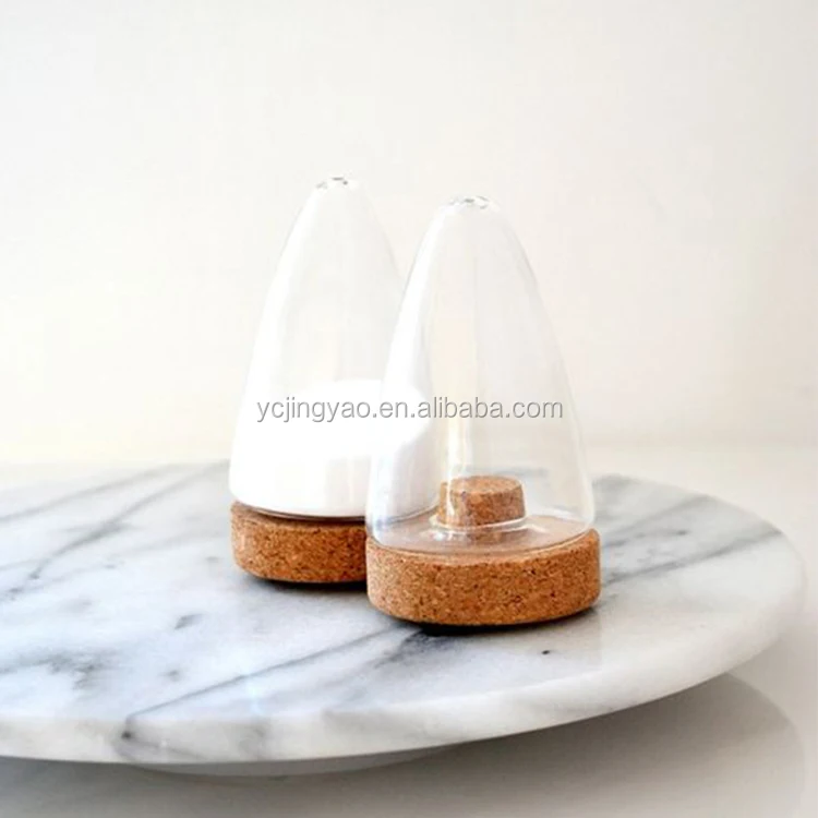 Kitchen 70ml Small Clear Glass Spice Jar Salt Pepper Shaker Bottle with Cork Stopper