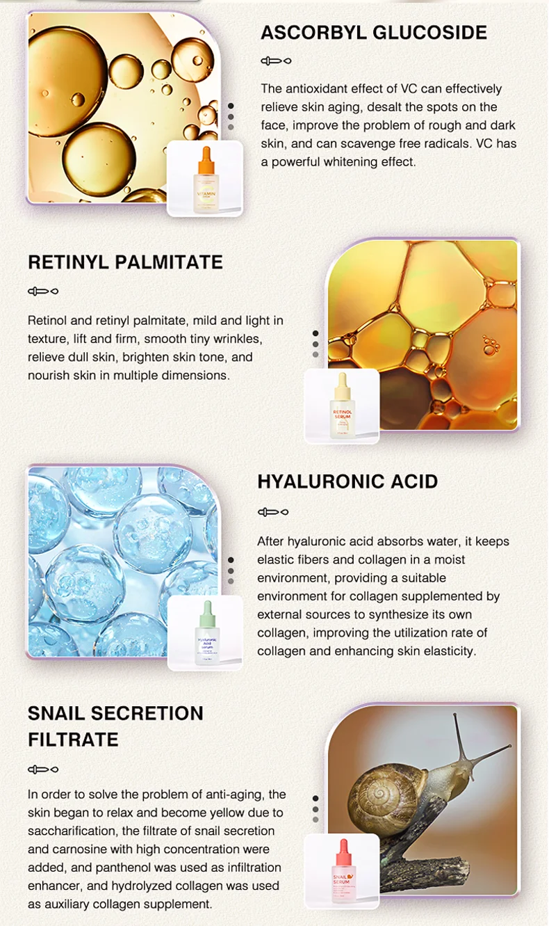 Private Label Wholesale Pure Hyaluronic Acid Facial Serum,Vitamin C