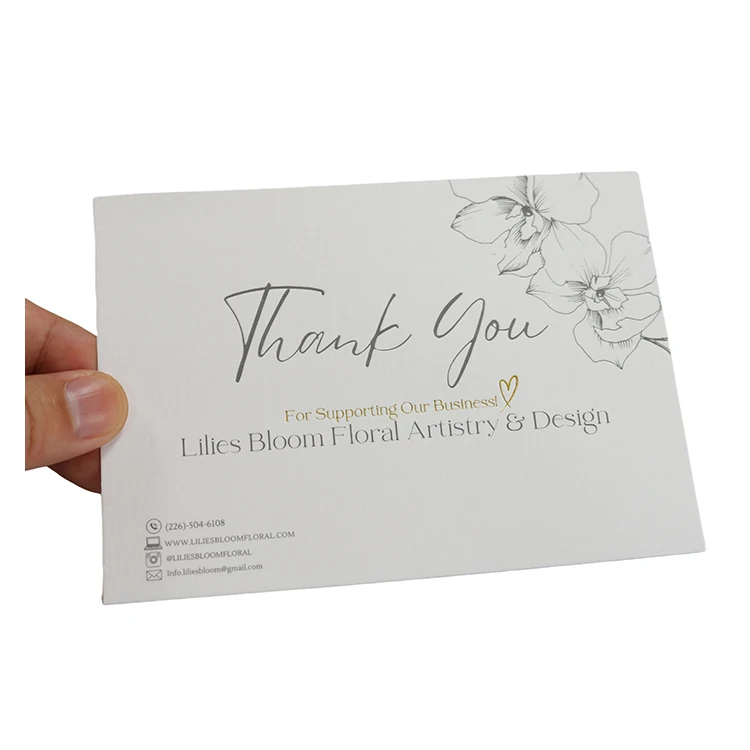 Luxury Customized Wholesale Cards Custom Thank You Greeting Card With Envelope