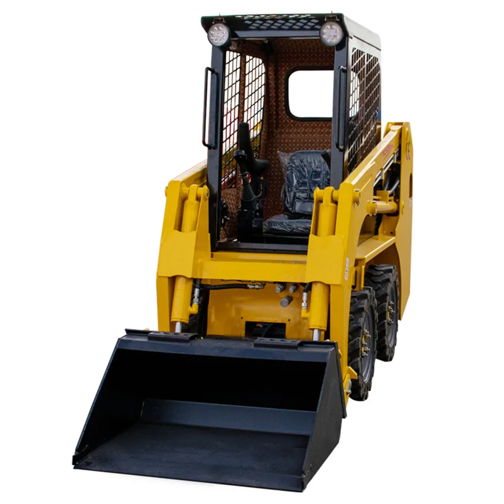 ミニスキッドステアローダーホイールローダー、クローズドキャビン付き