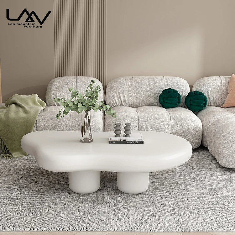 Creative Cloud Shaped Coffee Table Furniture Living Room Wood White ...