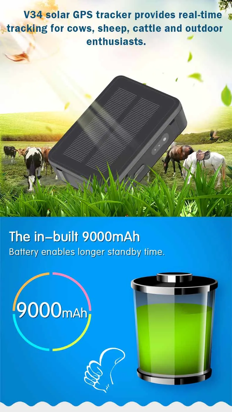 4g Horse Camel Real Time Tracking Solar Gps Tracker Cattle Animal Gps