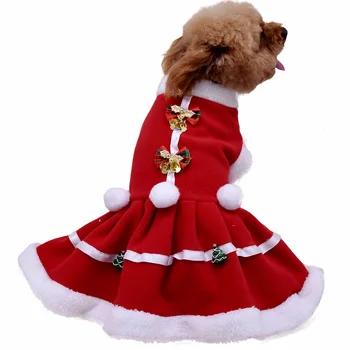 Wholesale Red Polar Fleece Xmas Santa Suit Dog Pet Costume Christmas