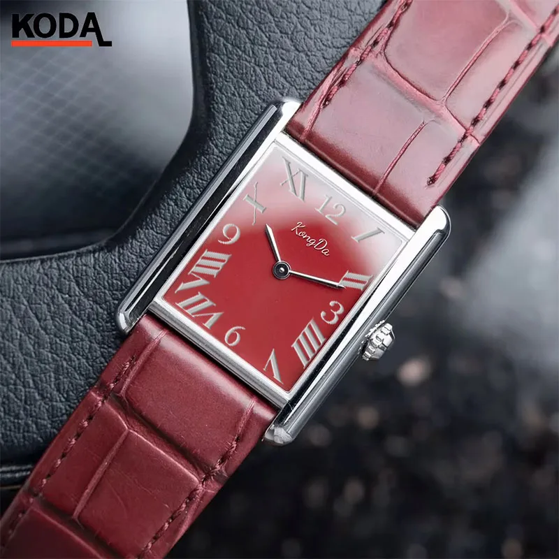 Custom Classic Series High Quality Luxury Leather Band Quartz Watch for Men Square Dial 31mm Business & Fashion Factory Price
