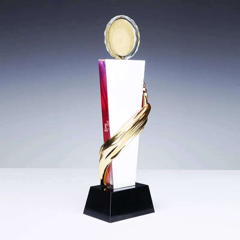 Factory Cheaper New Design Color printing Custom Resin Glass Crystal Trophy Award supplier