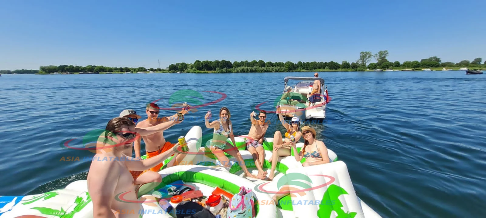 Giant Flamingo Inflatable Float Dock Water Fun Pool PVC Inflatable ...
