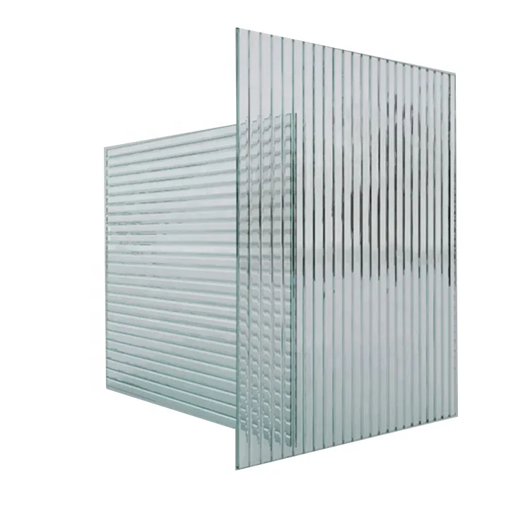 Interior Renovation Crystal Laminated Striped Safety Glass  Moru Patterned Glass Sheets for Partition Glass Wall