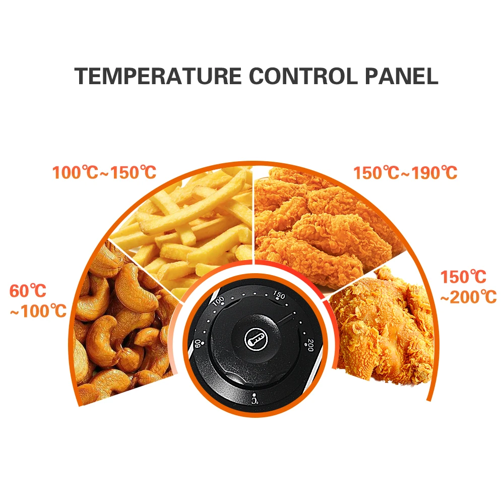 GZKITCHEN 8L Single Tank Electric Deep Fryer Stainless Steel Electric Frying Machine French Fries Chicken Fryer 3250W - Image 4