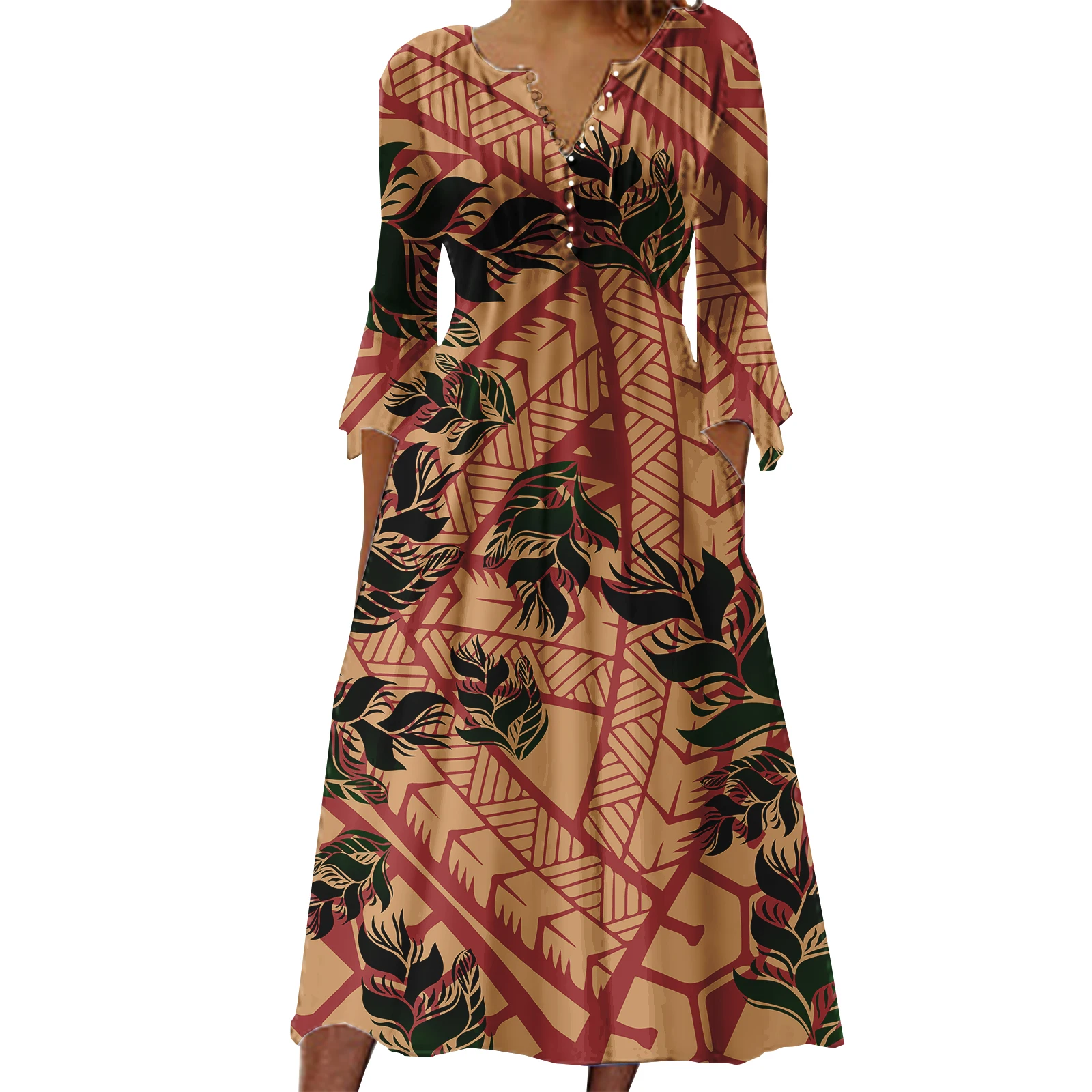 Samoan Tribal Design Women Daily Dresses Polynesian Print Clothing Hawaii  Fat Female Outfit Fashion Floral Maxi Dress MOQ1| Alibaba.com