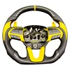 Perforated Leather+Carbon Fibre +yellow Stitching+no buttons