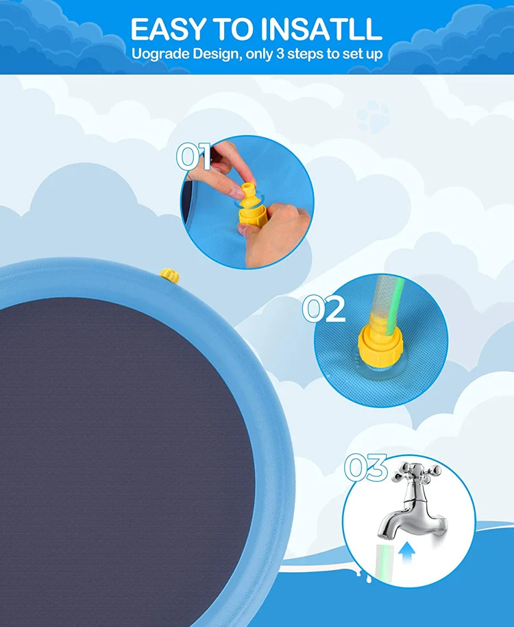 Надувной водяной игровой коврик для домашних животных, надувной разбрызгиватель для собак, водная игрушка, коврик для ванной, для собак и кошек