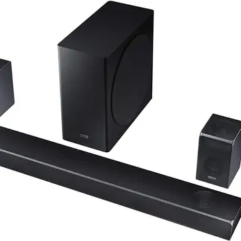 4 atmos soundbar hw-q90r with wireless subwoofer and rear