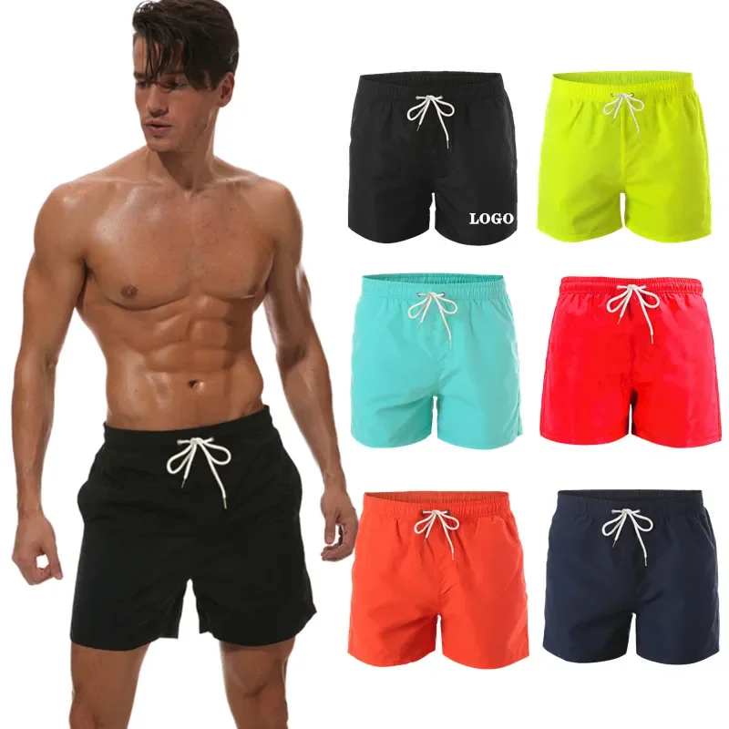 Sommer Elastische Taille Benutzerdefinierte Herren Badeshorts Lauf Polyester Badehose Mesh Strand Shorts Für Men562_voghion.com