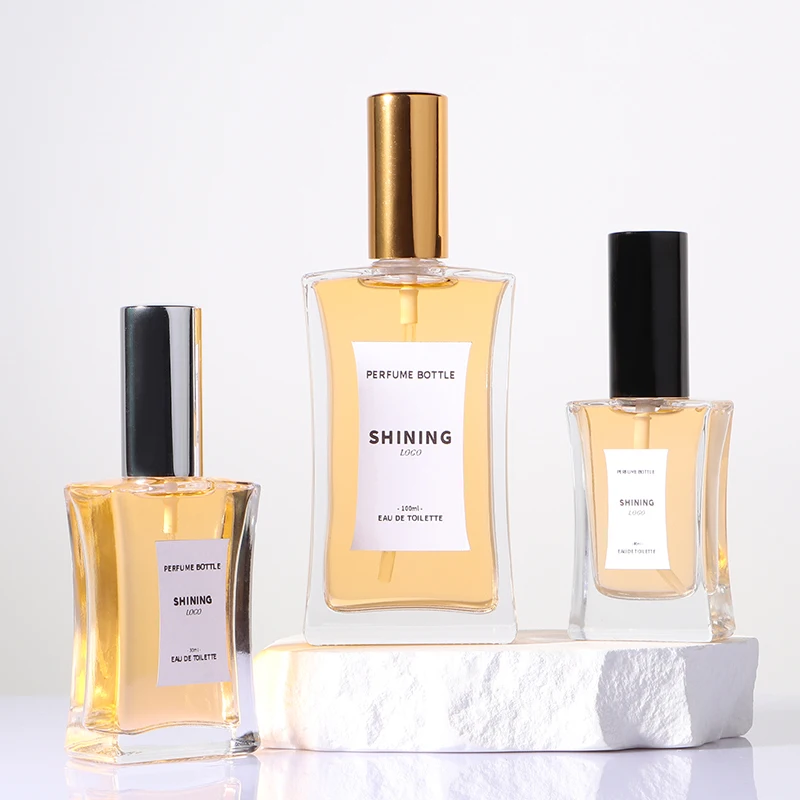 30ml 50ml 100ml Empty Luxury Popular Design Glass Perfume Oil Bottle With Sprayer and Lid