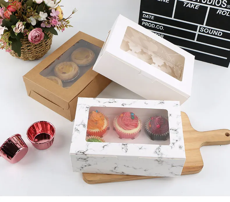 Pastry Box With 6 Dividers Cupcake Packaging Cookie Boxes Wholesale