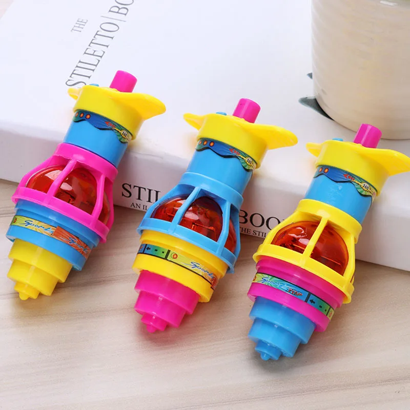 Factory Wholesale LED Light up Flashing UFO Spinning Tops with Gyroscope Flashing Spinning Toys Novelty Bulk Toys Party Favors