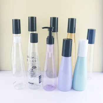 Unique Design for Clear White PET Empty Plastic Water Bottles 180ml 250ml 500ml Screw Cap for Oral Care Makeup Shampoo Use