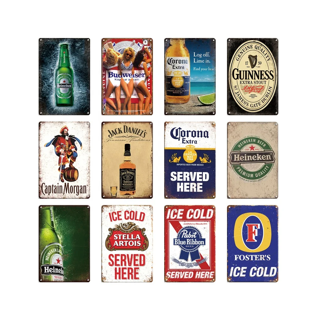 Sample Signs Bar Beer Vintage Metal Tin Signs,20cm X 30cm,Retro Wall