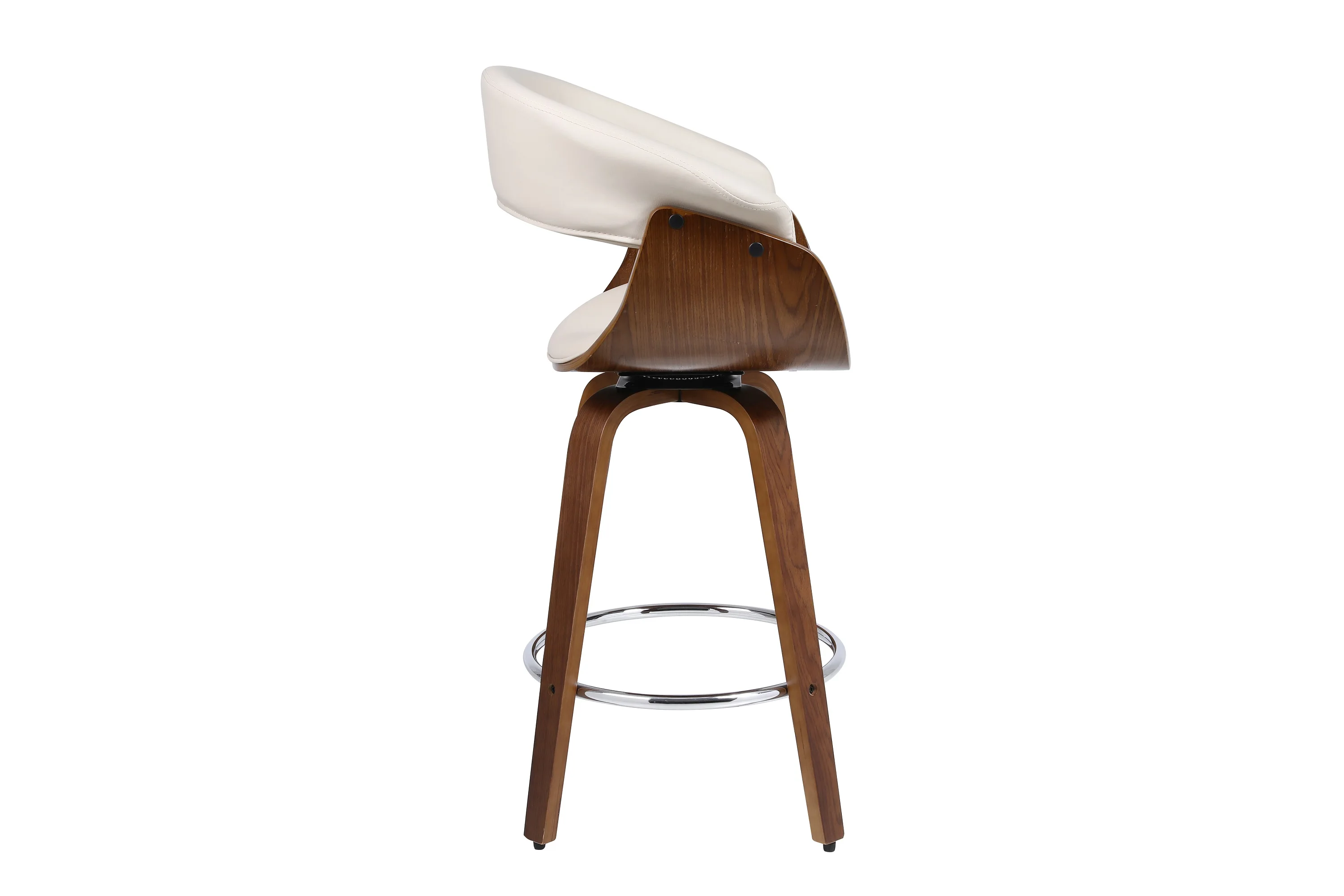 Luxurious Walnut Veneer Plywood 360 Degree Swivel Bar Stool Buy