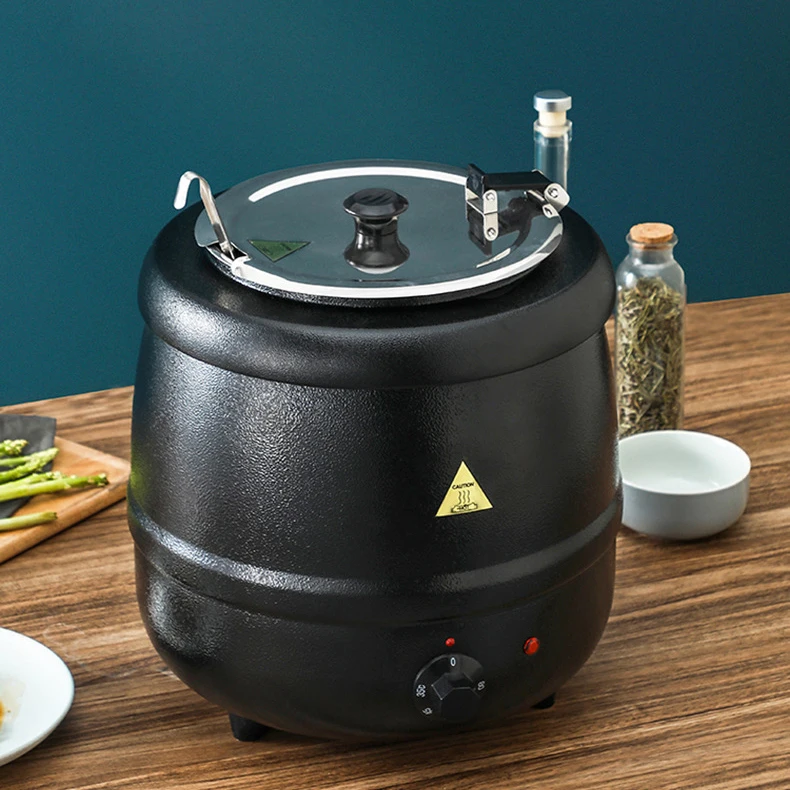 Hotel Restaurant Supplies Catering Buffet Soup Display 10L Black Color Electric Soup Kettle Warmer Buffet Equipment_1
