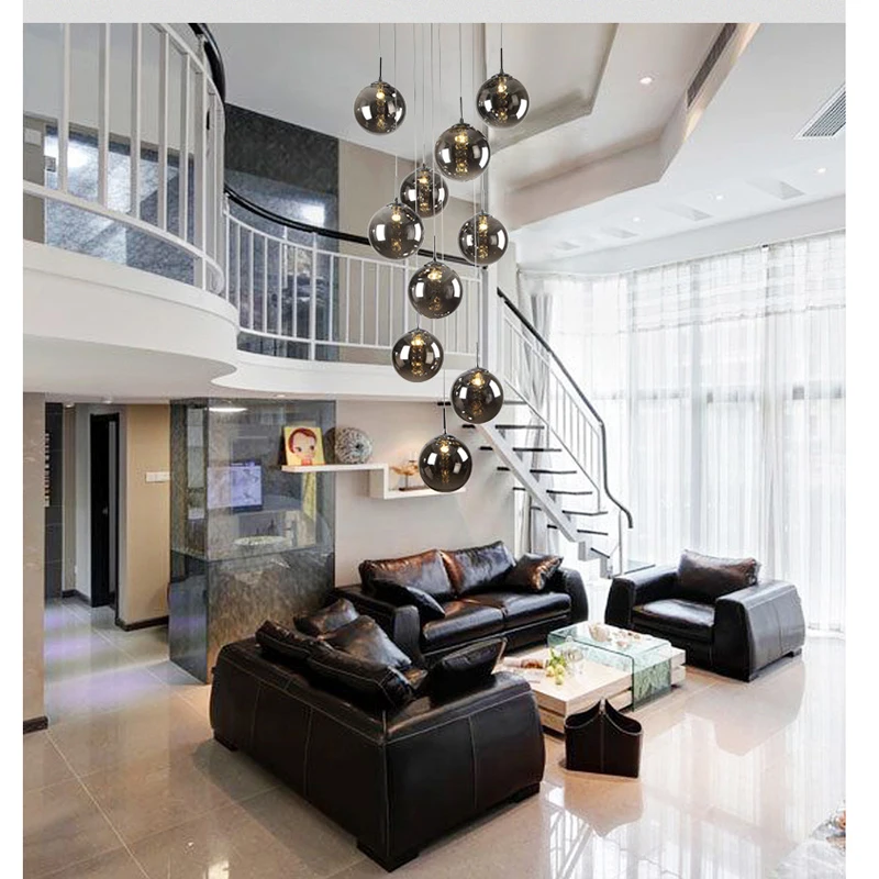 Дуплекс лестницы хрустальные люстры современной гостиной ресторана художественная люстра оригинальные часы с вращающимся Хрустальная