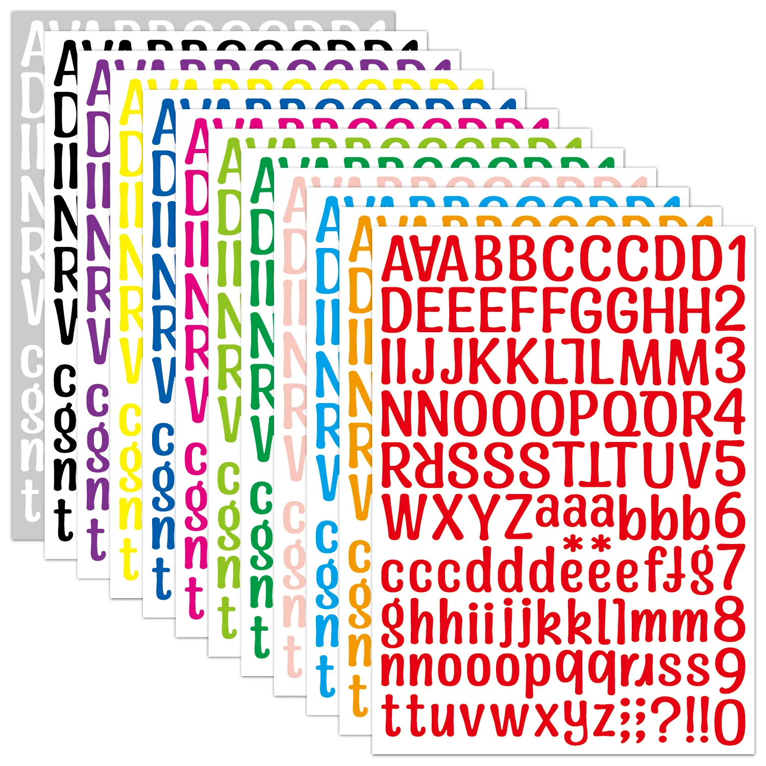 Letter Stickers Colorful Alphabet Stickers Vinyl Self-Adhesive Number Alphabet Vinyl Sticker, Mailbox Numbers Labels DIY Crafts