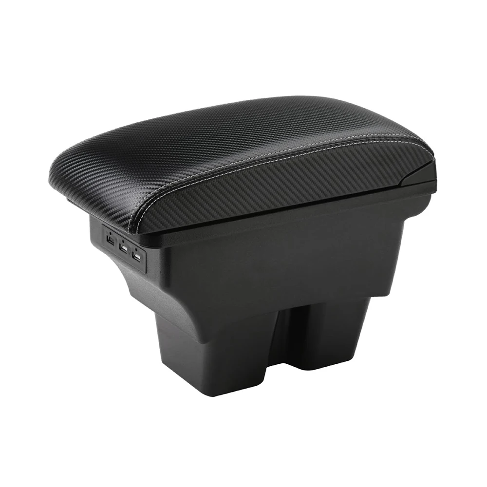 Creative custom fashion and practical Leather material Armrest Car Console USB Box