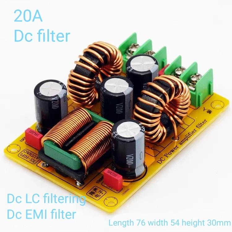 DC LC Low Pass Filter 4A 10A 20A EMI Eliminate Electromagnetic Interference DC Switching POWER EMC Car Audio Amplifier 12V 24V