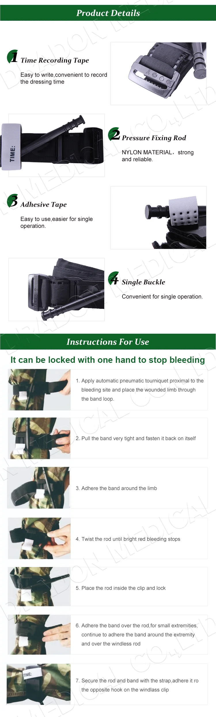 Custom Colors Tactical Tourniquet Turnstile Survival Combat Emergency