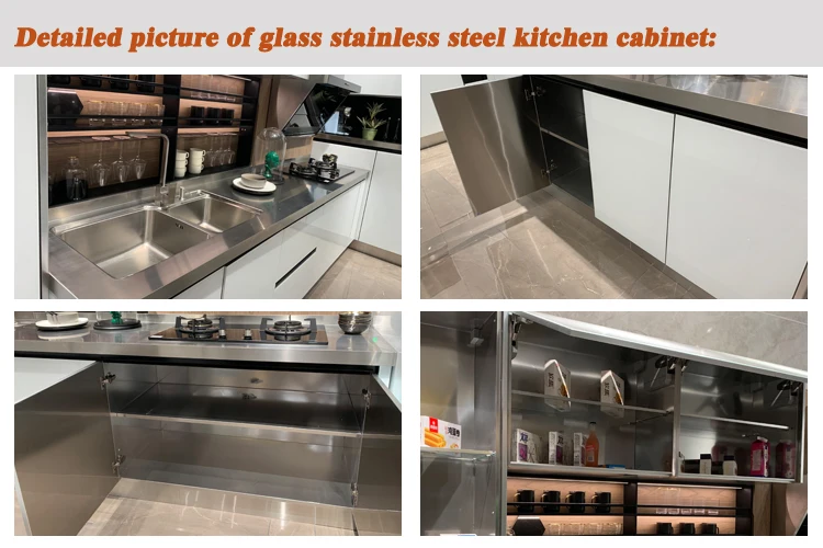 Good looking high quality stainless steel kitchen cabinet factory manufacture stainless steel kitchen cabinet