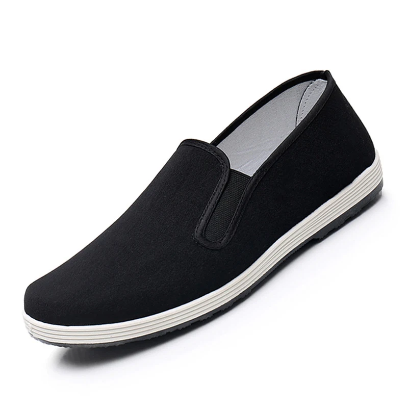 2023 Old Beijing Chinese Traditional Handmade Cloth Canvas Shoes Rubber Sole Non-slip Cloth Shoes Breathable Soft Kungfu Shoes