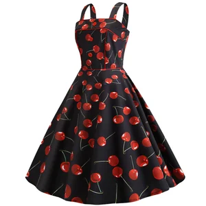 New Women's 1950s Rockabilly Dress Vintage Empire Waistline Knee-Length Solid Pattern Chiffon Anti-Wrinkle Casual for Spring