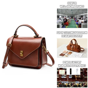 Factory Wholesale Custom Women's Vintage Genuine Leather Waterproof Shoulder Bag OEM/ODM High-quality Luxury Handbags for Ladies