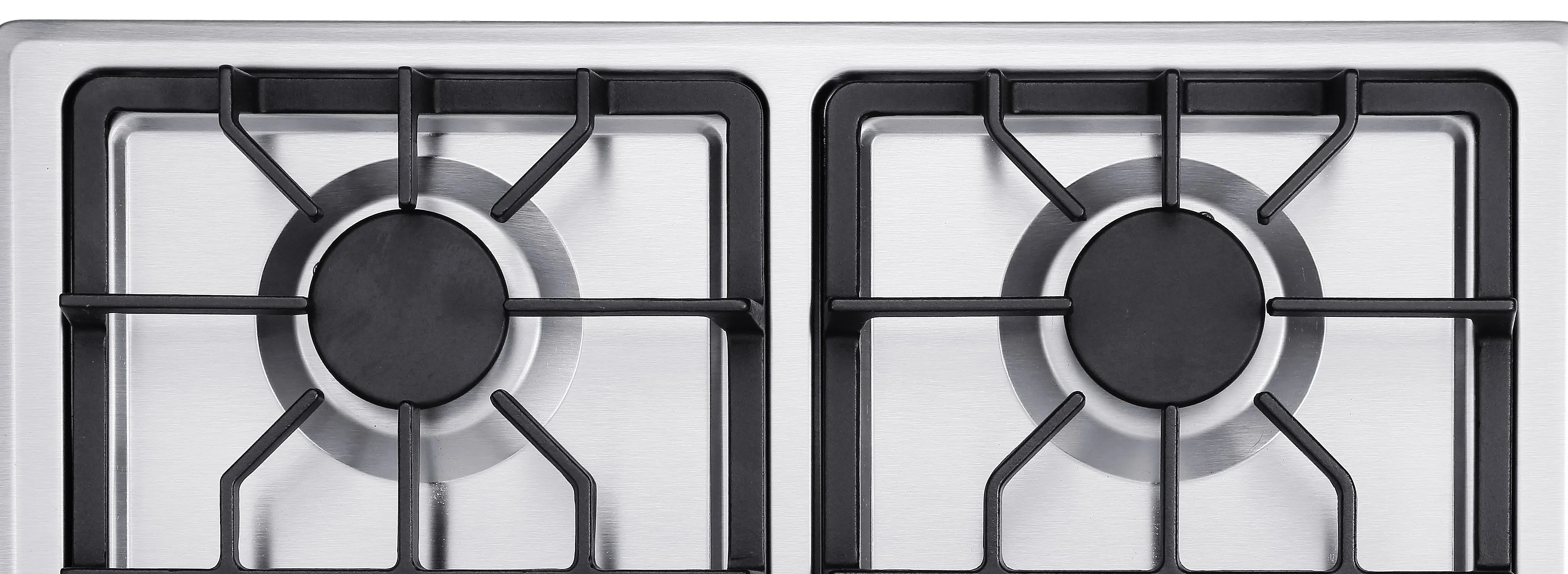 4-Burner Cast Iron Gas Cooktop Stainless Steel Built-In Gas Stove for Household Use