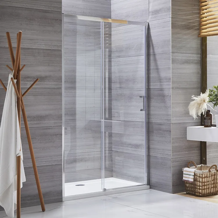 6mm Thick L Shaped Shower Room Enclosure Clear Tempered Glass Sliding ...