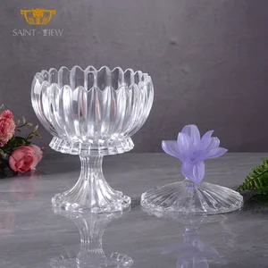Transparent Bottle Storage Bowl Crystal Food Large Glass Colorful Candy Jar